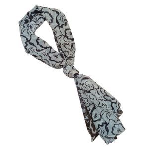 Sheer two tone floral chiffon scarf